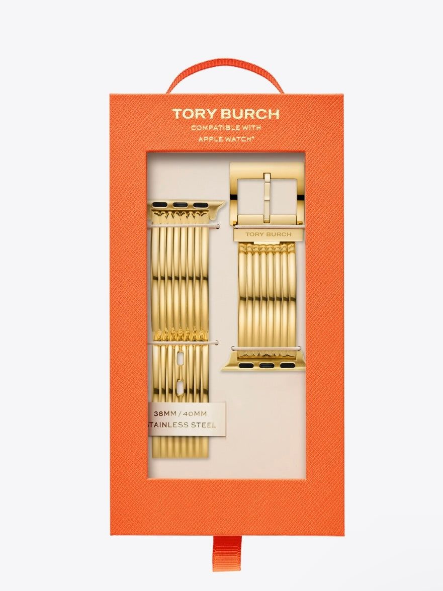 TORY BURCH BUDDY BANGLE BAND FOR APPLE WATCH®, GOLD-TONE, 38 MM