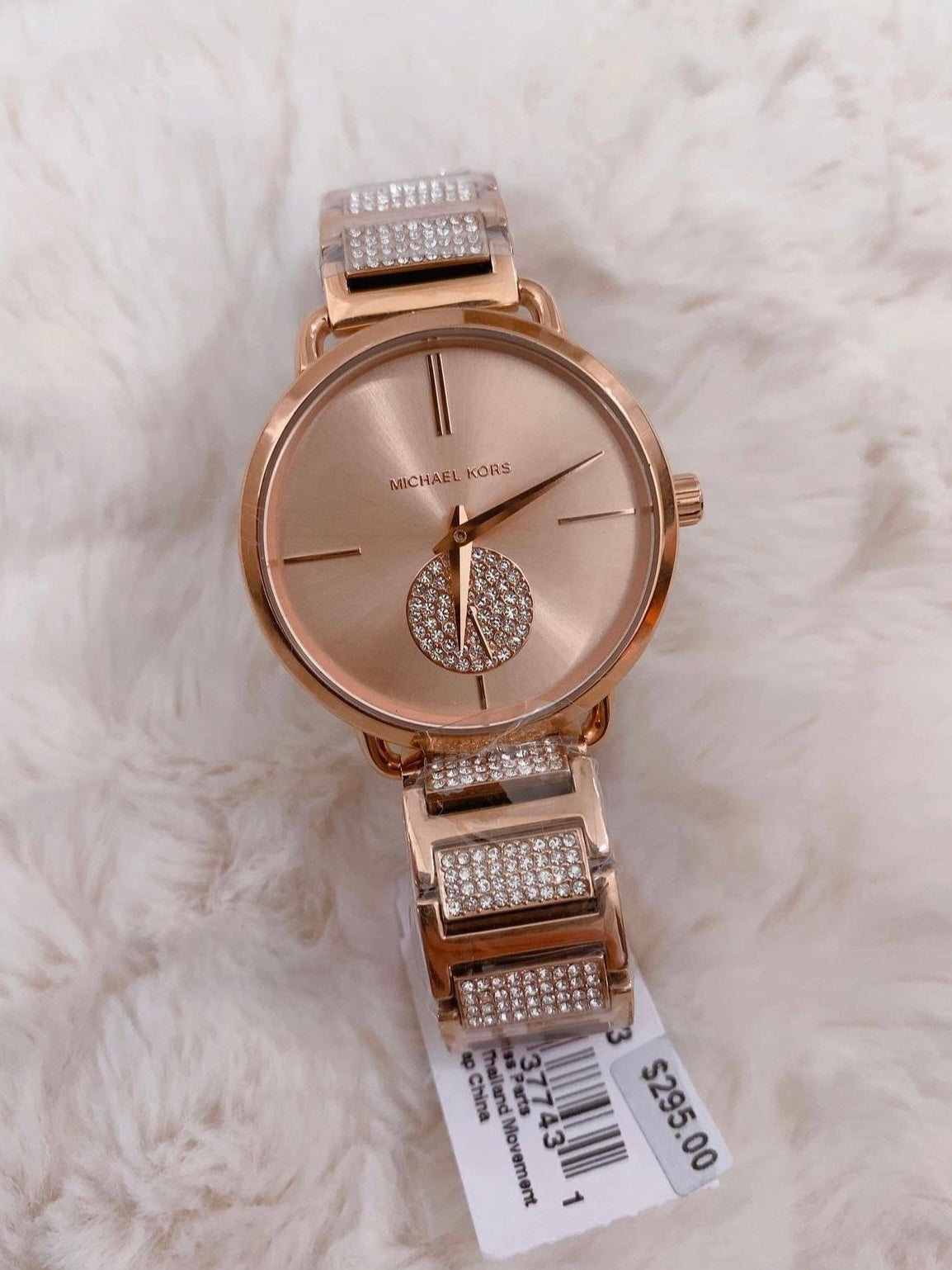 MICHAEL KORS Portia Crystal Rose Gold Dial Ladies Watch MK3853