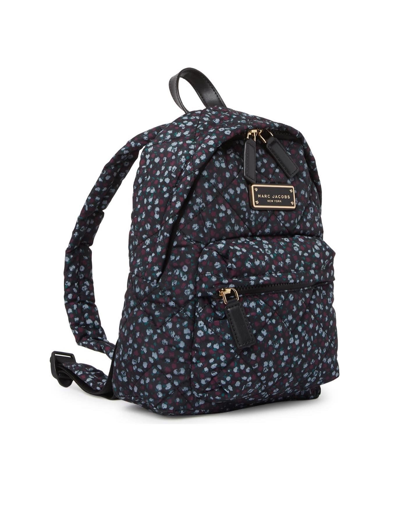 Marc Jacobs Quilted Nylon Printed Mini Backpack Blue Mirage Multi